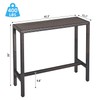 Outdoor Bar Table Patio Counter Height Table 45" Long Wicker