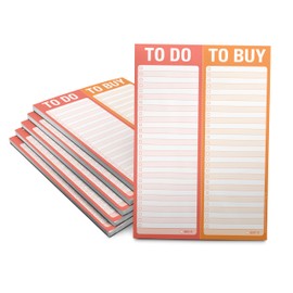 Knock Knock 6-Count To Do/To Buy Perforated Note Pads, To Do List & Grocery List Pads, 60 Perforated Sheets (Orange), 6 x 9-inches