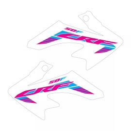 Unbranded CRF50 Shroud Graphics Red 2004-2025 24 Style pink-cyan white bg