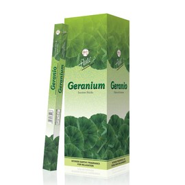 Flute Geranium Incense Sticks - Square Pack of 200 Sticks - Natural Fragrance - Incense for Positivity, Inspiration & Creativity