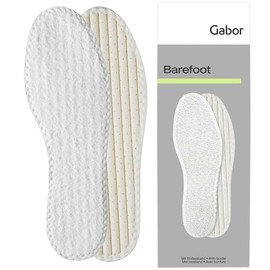 Gabor Barefoot Terry Cloth Insole, Skin-friendly, 100% Cotton + Latex Foam Padding, with High Moisture Absorption for Fresh Feet All Day, Washable, Size 5