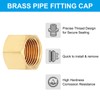 PATIKIL 3/8" NPT Female Brass Pipe Fitting Cap, 5Pcs Outer