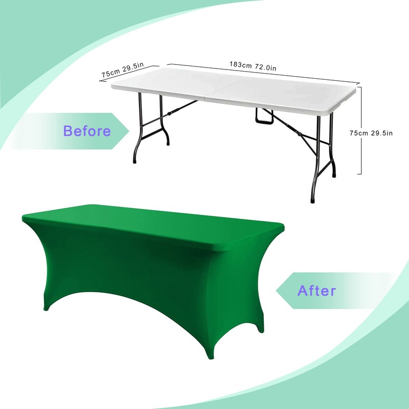Esther Beauty 6ft Spandex Tablecloth Rectangular Stretchy Fits Tables Size