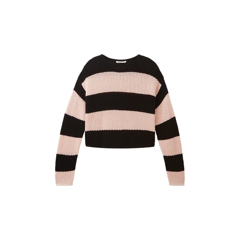 TOM TAILOR Denim Women's Cropped Relaxed Pullover, 32458 - Rose