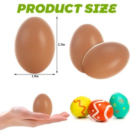 MIVIDE 40 Pack Wooden Fake Eggs, 2.36 inch Wooden Eggs, Fake Easter Brown Egg for Painting, Decorating, Crafting and DIY