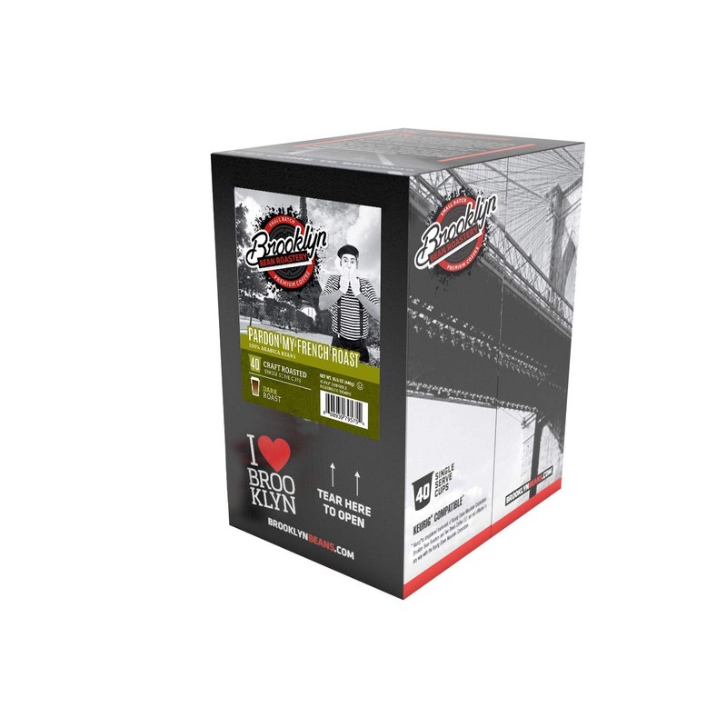 Brooklyn Beans French Roast Coffee Pods, Compatible with 2.0 K-Cup