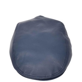 House of Leather Genuine Leather Flat Cap Newsboy Ivy Lace Gatsby Golf Taxi Driver Hat, blue