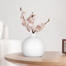 YAJODI Ceramic Vase (White, Bottle Shape) - Dry Flower Vases for Home Decor, Modern Farmhouse, Living Room Decoration, Table Décor, Bookshelf, Mantle, Entryway