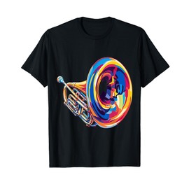 French Horn Music Instrument Motif Art French Horn T-Shirt