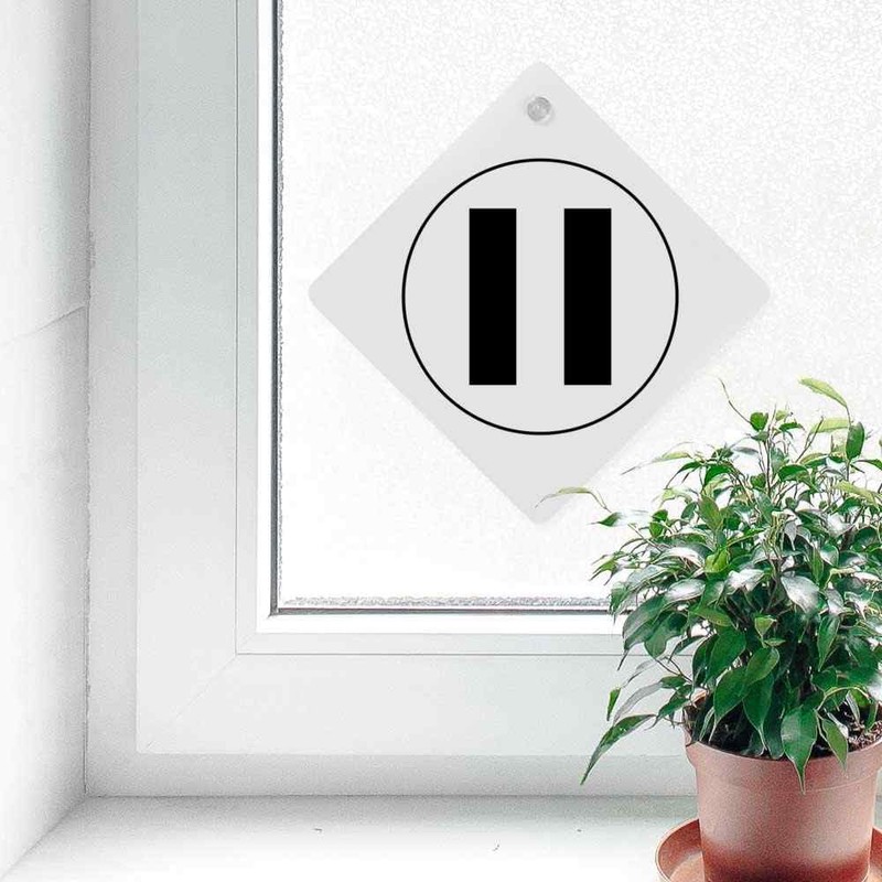 'Pause Button' Suction Cup Car Window Sign (CG00023905)