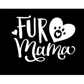 Fur Mama Heart with Paw Print Love CCI Decal Vinyl Sticker|Cars Trucks Vans Walls Laptop|White|5.5 x 4.0 in|CCI2072