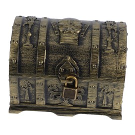 MAGICLULU Pirate Treasure Chest Keepsake Box for Vintage Storage with Lock for Parties and Decorations Encourages Imaginative Adventures and Organized Play