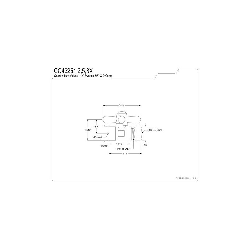 Kingston Brass CC43252X Vintage 1/2-Inch Sweat 3/8-Inch O.D. Comp Straight