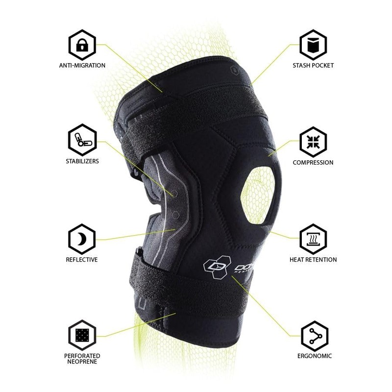 DonJoy Performance Bionic Knee Brace Hinged, Adjustable Patella Support, Lateral