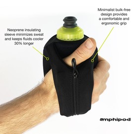 Amphipod Hydraform Ergo-Lite Handheld Water Bottle, BPA-Free Minimalist Insulated Hydration for Ultra-Running & Walking, Hi-Viz (10.5 oz.)
