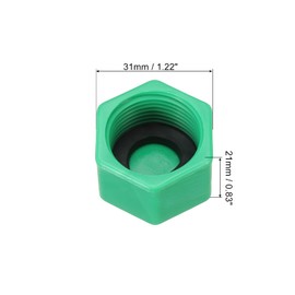 PATIKIL G3/4" Hex Female Thread PPR Pipe Fitting End Cap Connector Plug, 5Pcs Garden Irrigation Water Tubing Stopper for Preventing Leakage, Green