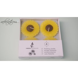 rackcrafts.com Floating Sun Flower Sunflower Sun Shine Daisy Flor Del Sol Wax Candle Oceans Rivers Seas Lakes Ponds Vases Wedding Special Events Home Garden (Large - 3")