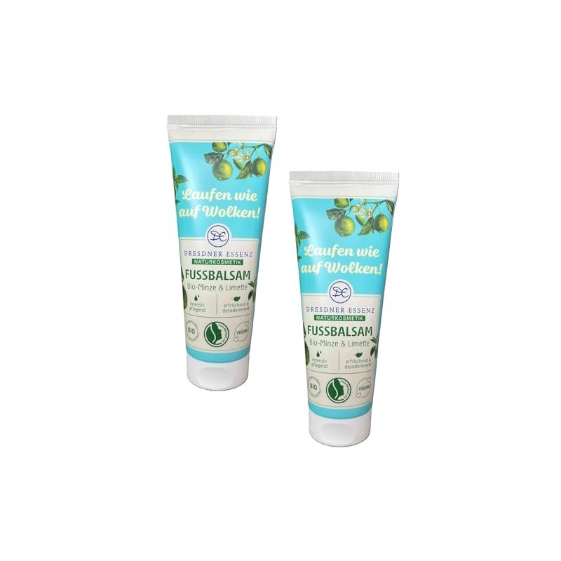 Dresdner Essenz Fußbalsam Bio-Minze & Limette 2er Pack. 2x75 ml