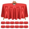 REWOMC 12 Pack 120 Inch Round Tablecloth, Red Satin Fabric