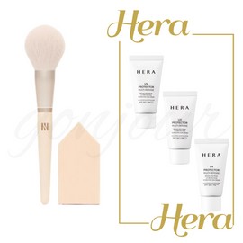 Hera Powder Brush Puff + Hera Multi-Defense Sun Cream 45ml (3 pieces of 15ml) Set / 헤라 파우더 브러쉬퍼프+헤라 멀티디펜스 선크림 45ml (15ml 3개) 구성 세트