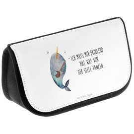 Parent New Mr. & Mrs. Panda Cosmetic Bag Narwal Guitar, White, Hand drawn