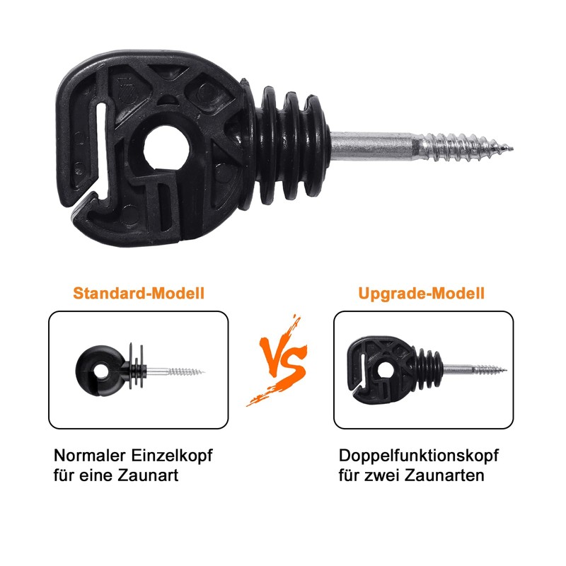 Fensmile Pack of 25 Multi-Purpose Pasture Fence Insulators, Post Wood