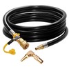 DOZYANT 12ft RV Propane Quick Connect Hose with Elbow Conversion