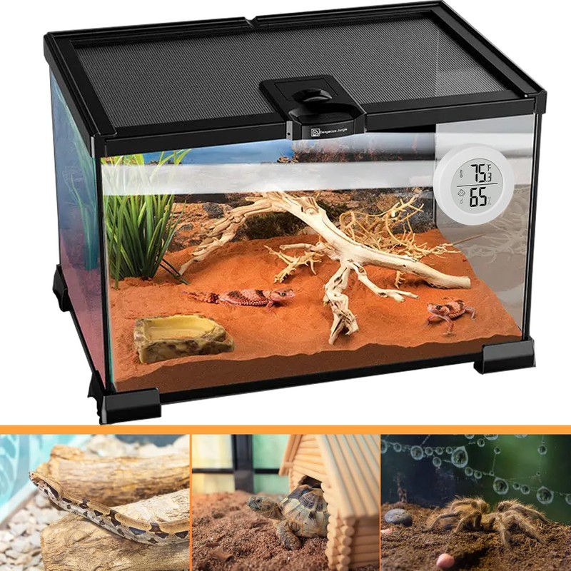 Thlevel Reptile Tank Accessories, 2 Pack Bearded Dragon Tank Thermometer