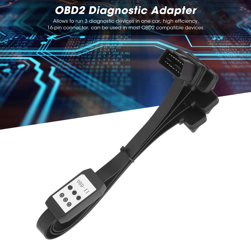 1 to 3 OBD2 Extension Cable Splitter 1.57ft 16Pin Connector
