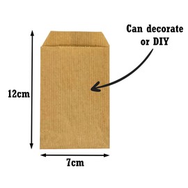 PAKNOR PAKNOR® 100stk Papiertüten Braun klein - 7 x 12 cm, ideal für Freudentränen & Adventskalender zum befüllen, Mini Kraftpapiertüten zum basteln für Hochzeit, Weihnachten, Blumensamen als Geschenktüte