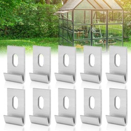 Ftory Greenhouse Clips - Greenhouse Base Kit Greenhouse Base Clips Sliver Metal J Clips Fixings Attaches Kit Tool Base Attachment Clip for Aluminium Greenhouse Insulation Netting Shading10pcs