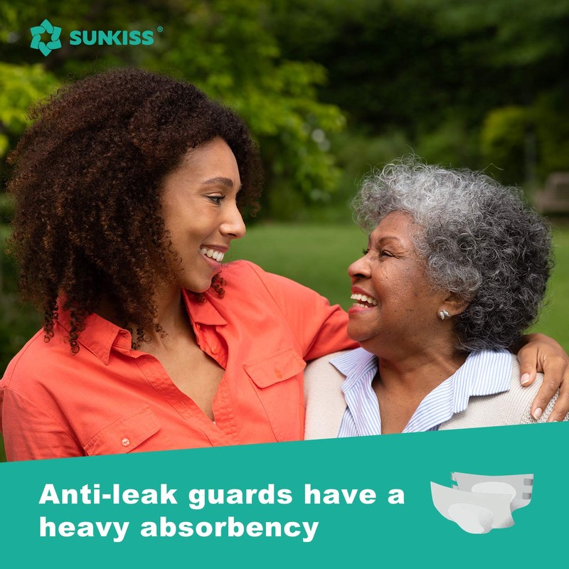 SUNKISS TrustPlus Adult Diapers with Maximum Absorbency, Disposable Incontinence Briefs
