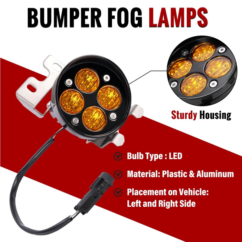 HECASA LED Fog Lights Pair Compatible with 2012-2023 Toyota Tacoma