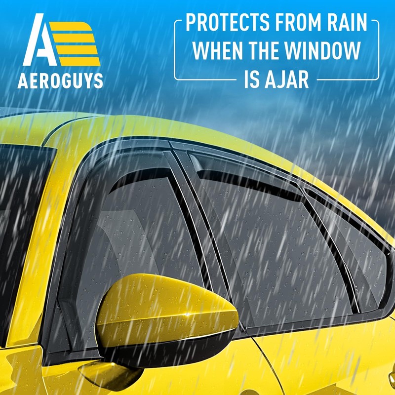Extra Durable Window Deflectors in-Channel Window Visors Rain Guards Fit