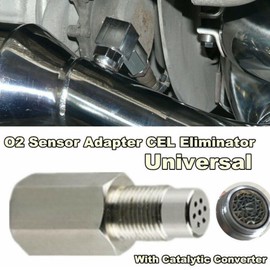 AIXXCUVQ Silver 1pcs Light Oxygen Sensor Simulator Extender Sensor Spacer Adapter Catalytic Converter Stainless Steel M18X1.5