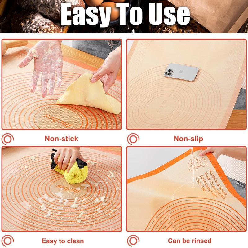 Silicone Pastry Mat 36x24 Inch Nonstick Baking Mats Extra Large