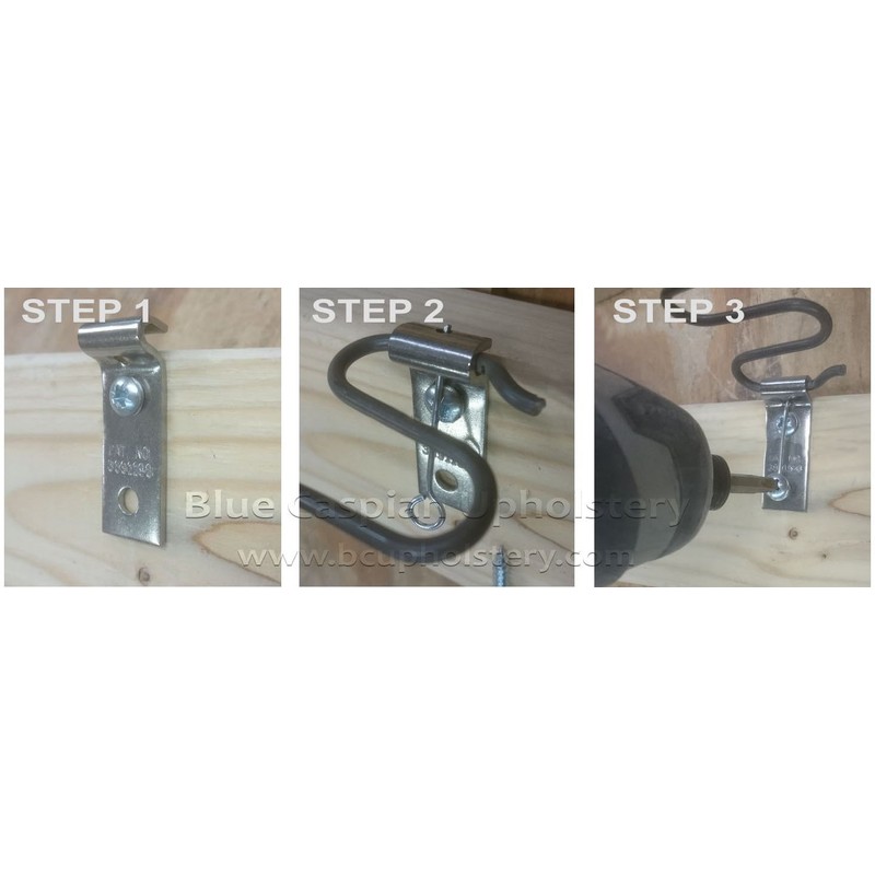 Blue Caspian B.C. Upholstery Zig Zag Spring Repair Clip Bracket
