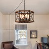 4-Light Large Rustic Farmhouse Plug in Pendant Light Fixture with