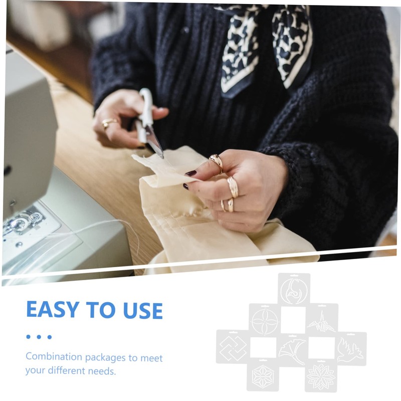 TEHAUX 8pcs Multi-Purpose Patchwork Rulers for Fabric Sewing and Quilting