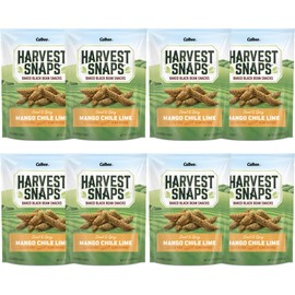 Harvest Snaps Veggie Chips (Mango Chile Lime Snack Crisps) | Powered by Plant Protein, Gluten Free, Non-GMO Baked Vegetable Crisps | Made in USA (8 Snack Packs)