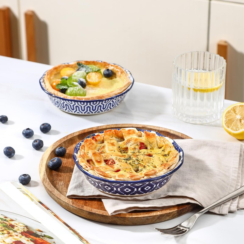 Selamica Ceramic Mini Pie Pans, 6 Inch Pie Dish for