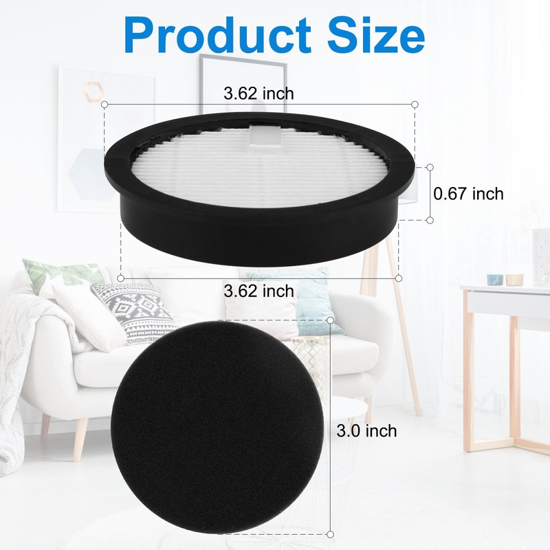 4 Pack HEPA Filter and 4 Pieces of Sponge for