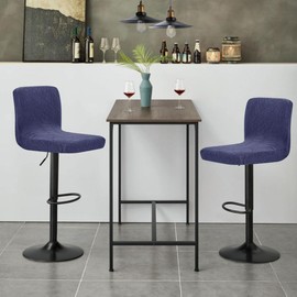 Bifaunvogel Bar Stool Cover with Backs Waterproof Counter Height Stool Covers Washable Square Swivel Kitchen Barstool Chair Seat Slipcovers Mid Low Back Bar Chair Cover Protector 4 Pack Navy