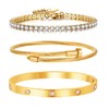 18K Gold Plated Stackable Love Bangle Bracelet Set for Women