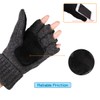 Winter Knitted Fingerless Wool Gloves Thermal Insulation Warm Convertible Mittens