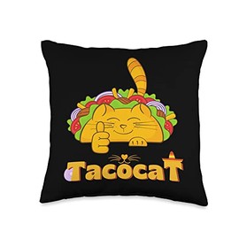 Tacocat Spelled Backwards is Tacocat With A Cat Taco Throw Pillow