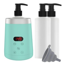 Massage Oil Warmer Green with Two Oil Bottle Distributors for Spa Bottles Dispenser and Lotion Warmer LED Display Gel Bottle Warmer Heating for Salon Bottle Warmer