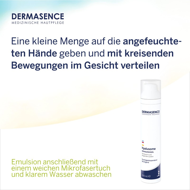 DERMASENCE Hyalusome Cleansing Gel - Mild, Moisturising Facial Cleansing for