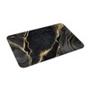 Black and Gold Marble Bath Mats for Bathroom, Soft Absorbent