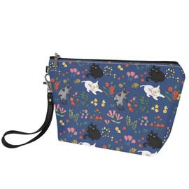 Mumeson Car Flower Printed Coin Purse Large Capacity Toiletry Bag Travel Cosmetic Bag Makeup Bag Zipper Pouch